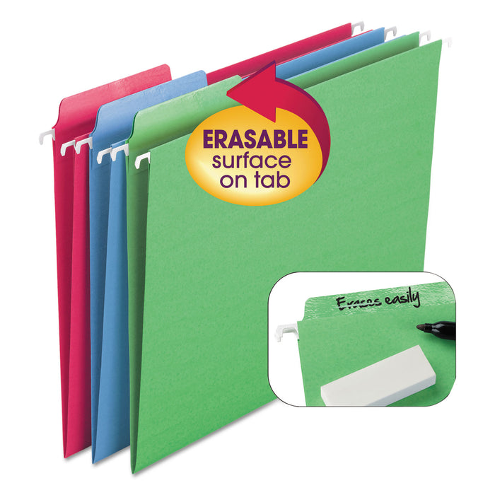 Erasable  Folders, Letter Size, 1/3-Cut Tab, Assorted, 18/Box