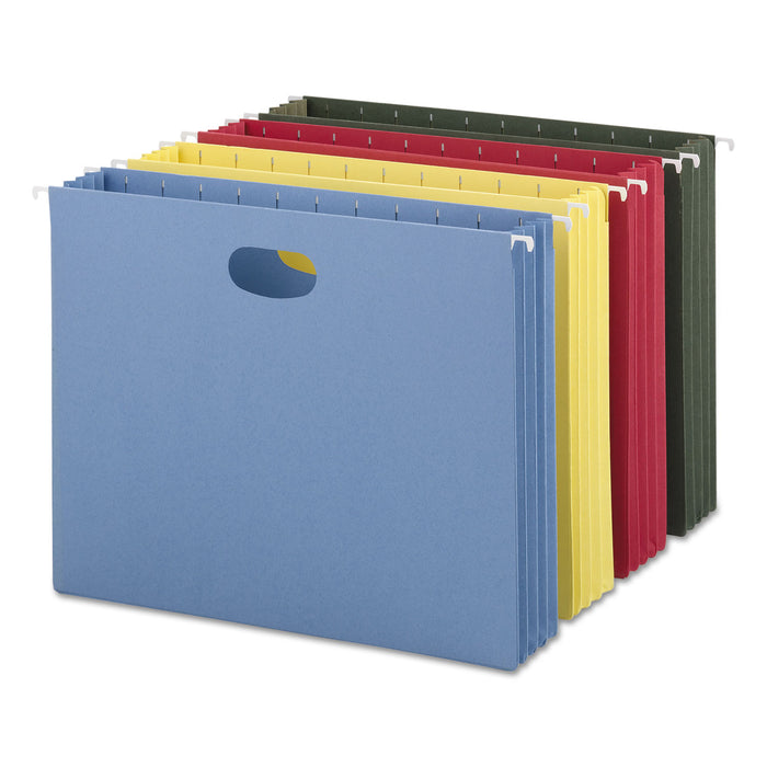 Hanging Pockets with Full-Height Gusset, Letter Size, Assorted, 4/Pack