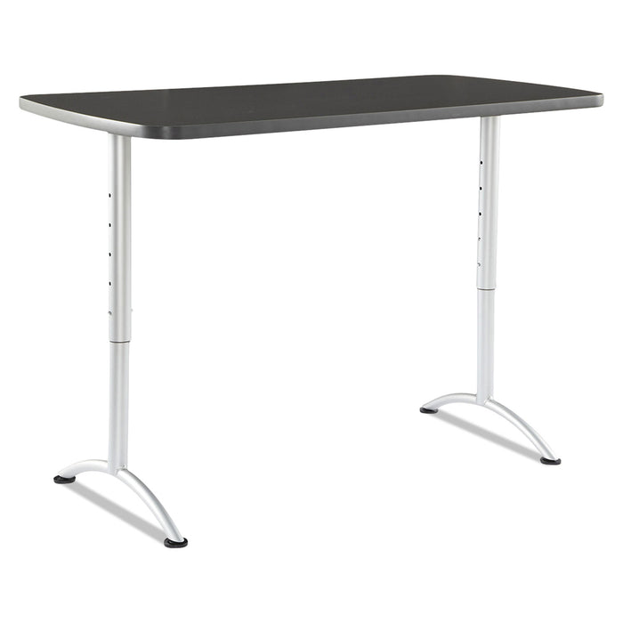 ARC Sit-to-Stand Tables, Rectangular Top, 60w x 30d x 30-42h, Graphite/Silver