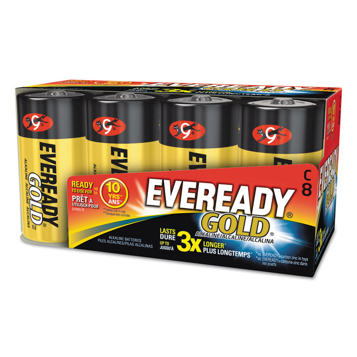 Gold C Batteries, 1.5V, 8/Pack