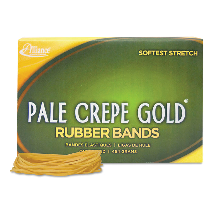 Pale Crepe Gold Rubber Bands, Size 19, 0.04" Gauge, Crepe, 1 lb Box, 1,890/Box