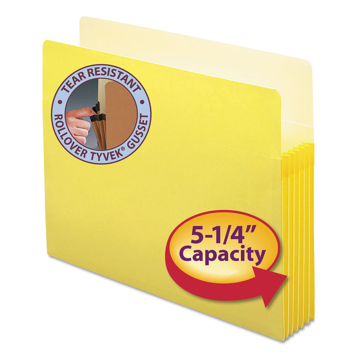 Colored File Pockets, 5.25" Expansion, Letter Size, Yellow