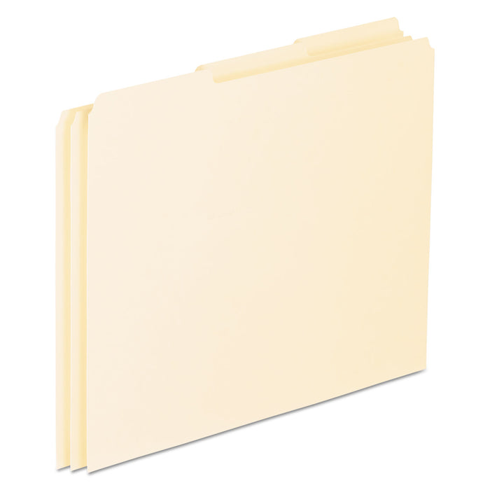 Blank Top Tab File Guides, 1/3-Cut Top Tab, Blank, 8.5 x 11, Manila, 100/Box