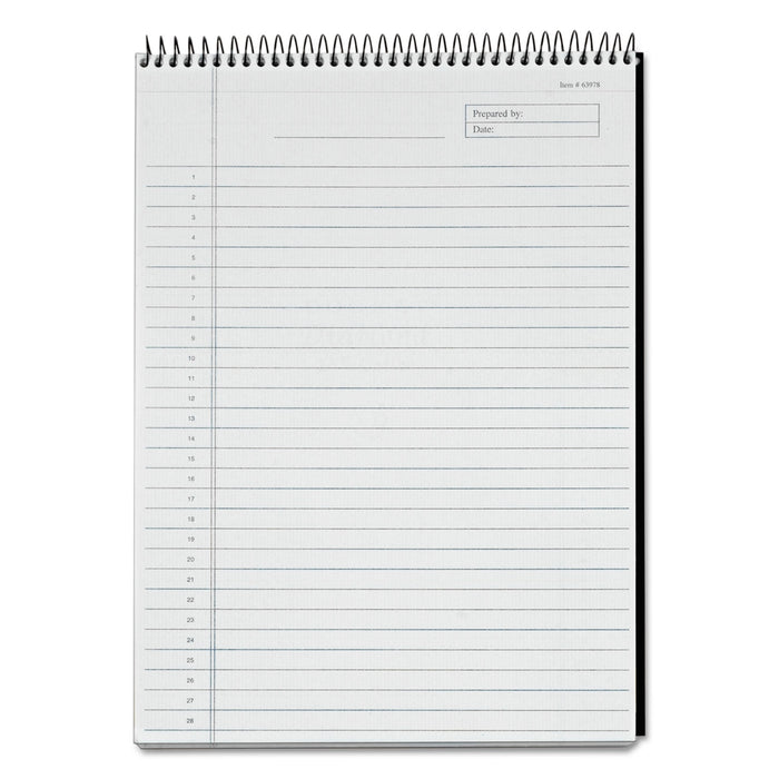 Docket Diamond Top-Wire Planning Pad, Wide/Legal Rule, Black, 8.5 x 11.75, 60 Sheets
