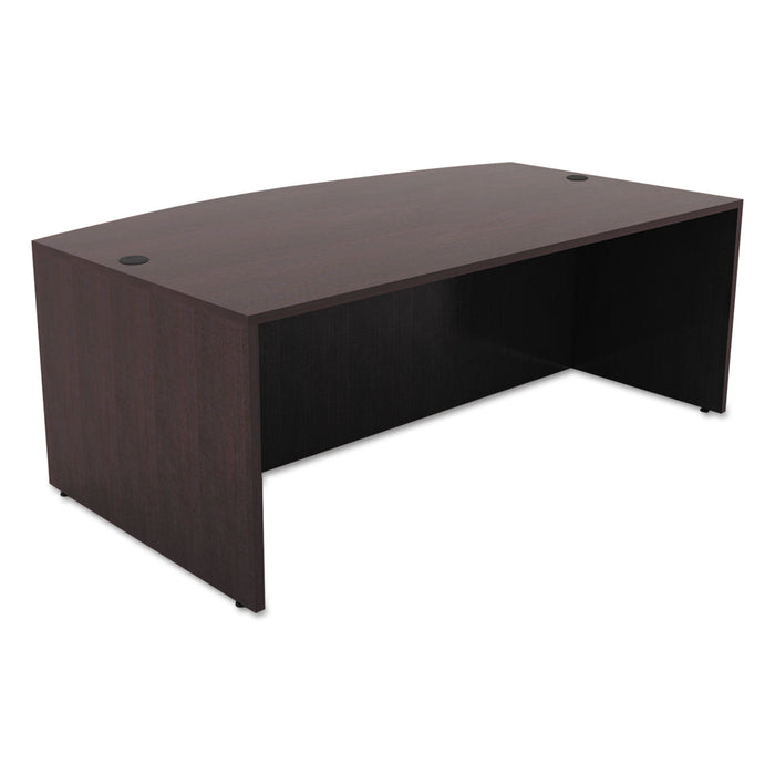 Alera Valencia Bow Front Desk Shell, 71w x 35.5d to 41.38d x 29.63h Espresso