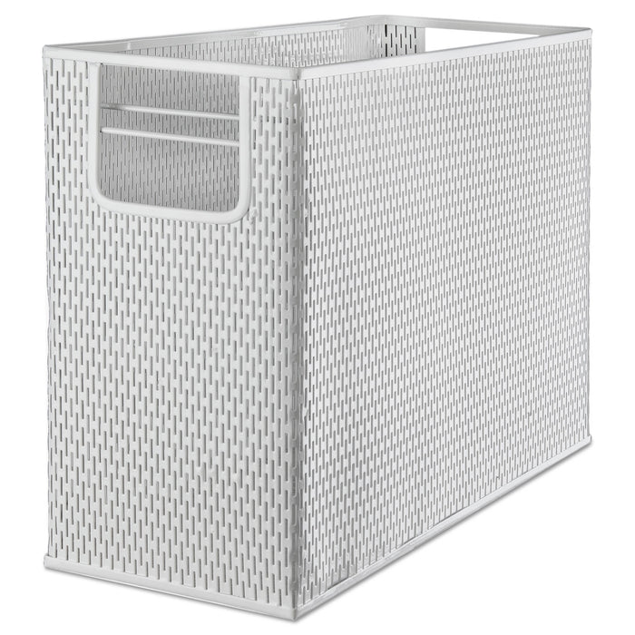 Urban Collection Punched Metal Desktop File, 1 Section, Letter to Legal Size Files, 13" x 5.75" x 10.75", White