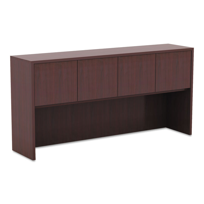 Alera Valencia Series Hutch with Doors, 64.75w x 15d x 35.38h, Mahogany