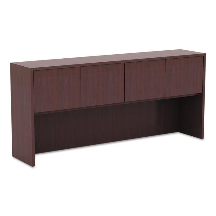 Alera Valencia Series Hutch with Doors, 70.63w x 15d x 35.38h, Mahogany
