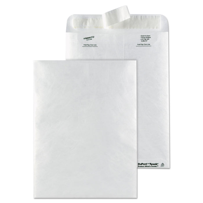 Catalog Mailers, DuPont Tyvek, #10 1/2, Cheese Blade Flap, Redi-Strip Closure, 9 x 12, White, 50/Box