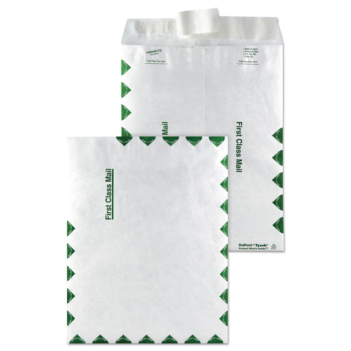 Catalog Mailers, DuPont Tyvek, #10 1/2, Cheese Blade Flap, Redi-Strip Closure, 9 x 12, White, 100/Box