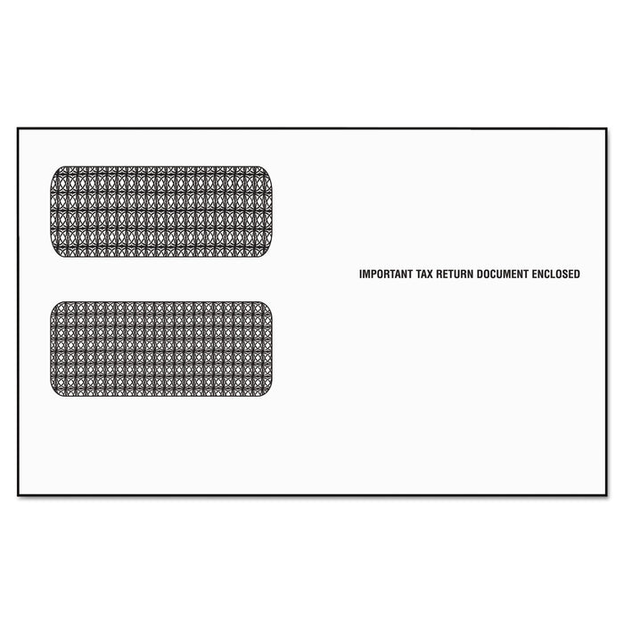 1099 Double Window Envelope, Commercial Flap, Self-Adhesive Closure, 5.63 x 9.5, White, 24/Pack