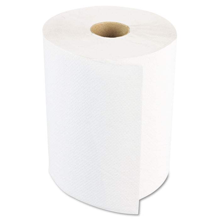 Hardwound Paper Towels, 8" x 800ft, 1-Ply, White, 6 Rolls/Carton