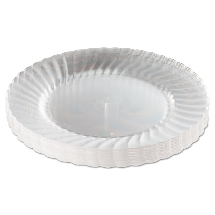 Classicware Plastic Plates, 9" Diameter, Clear, 12 Plates/Pack