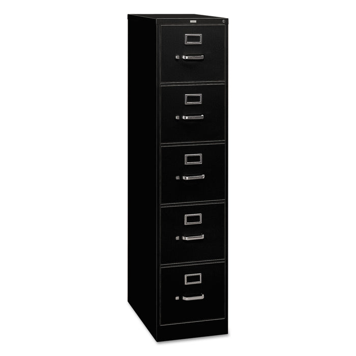 310 Series Five-Drawer Full-Suspension File, Letter, 15w x 26.5d x 60h, Black