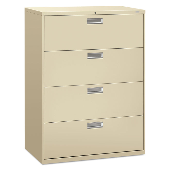 600 Series Four-Drawer Lateral File, 42w x 18d x 52.5h, Putty
