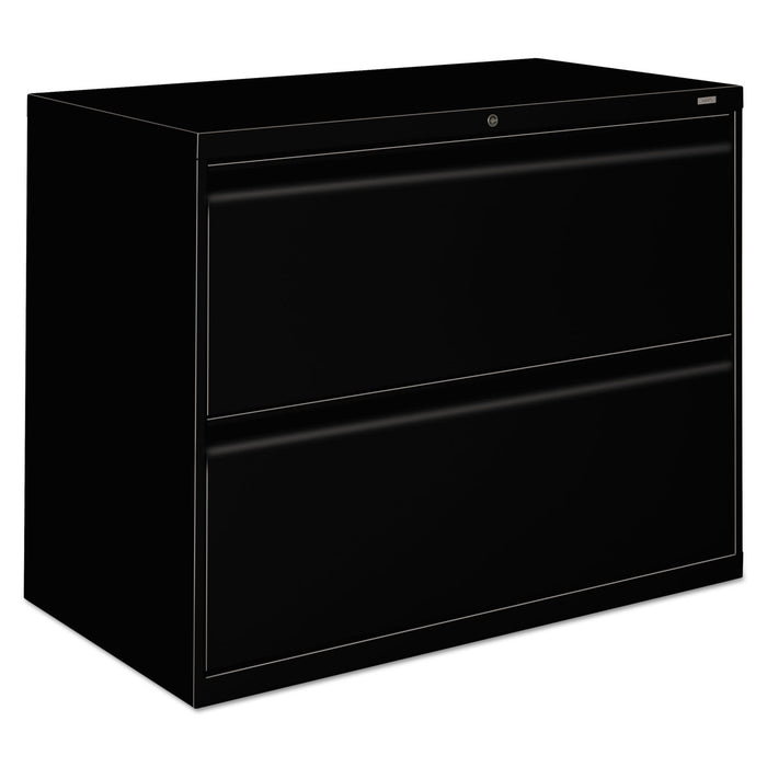 800 Series Two-Drawer Lateral File, 36w x 19.25d x 28.38h, Black