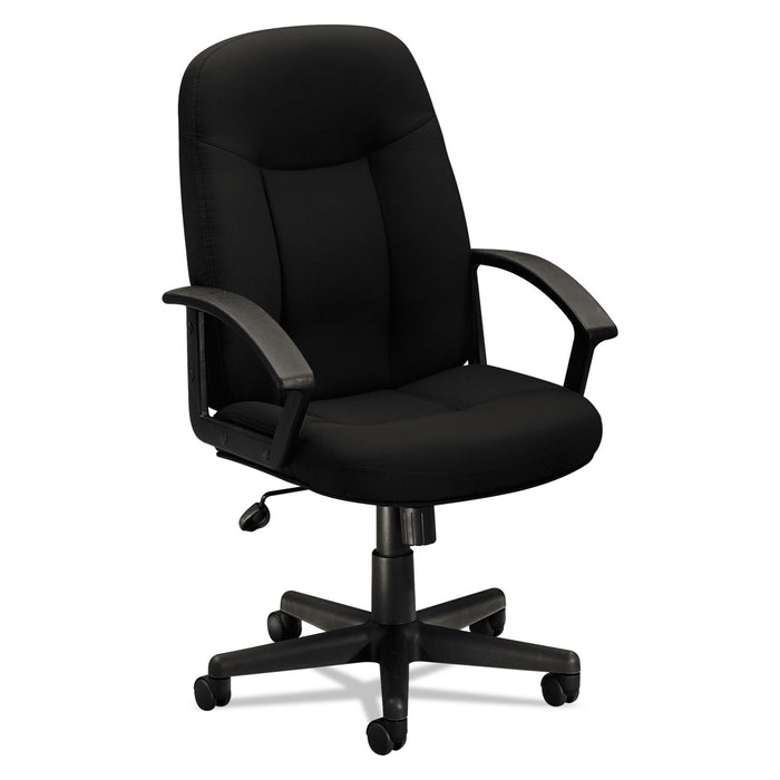 HVL601 Series Executive High-Back Chair, Supports up to 250 lbs., Black Seat/Black Back, Black Base