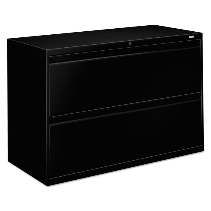 800 Series Two-Drawer Lateral File, 42w x 19.25d x 28.38h, Black