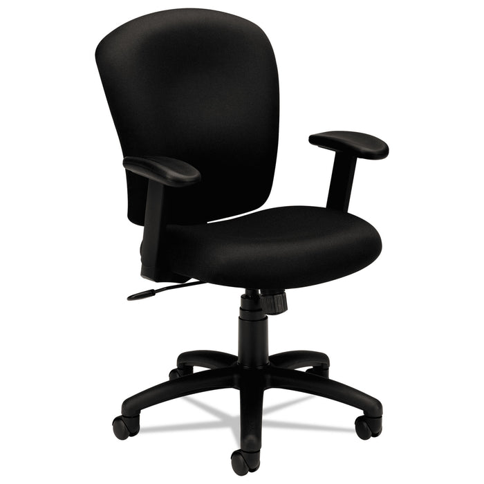 HVL220 Mid-Back Task Chair, Supports up to 250 lbs., Black Seat/Black Back, Black Base