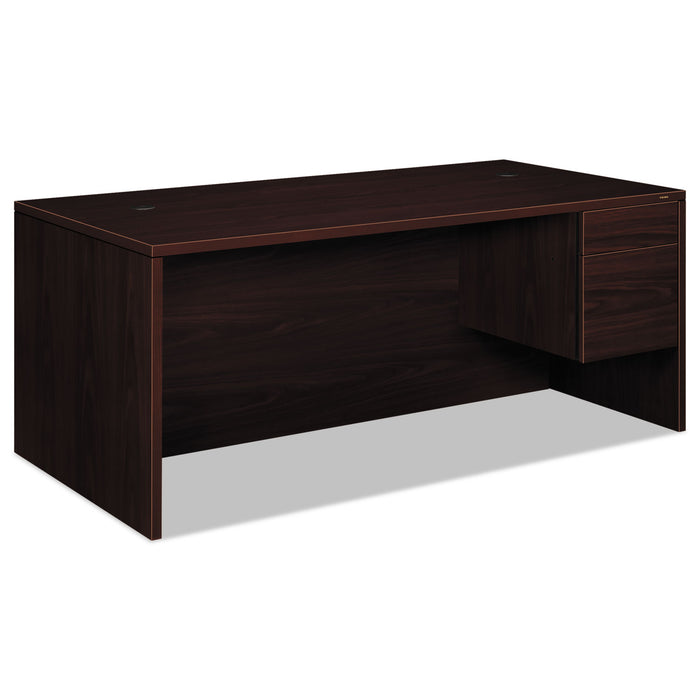 10500 Series Large "L" or "U" Right 3/4 Height Pedestal Desk, 72w x 36d x 29.5h, Mahogany