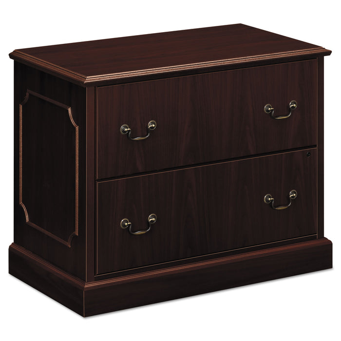 94000 Series Two-Drawer Lateral File, 37.5w x 20.5d x 29.5h, Mahogany