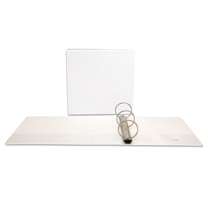 Deluxe Easy-to-Open Round-Ring View Binder, 3 Rings, 3" Capacity, 11 x 8.5, White