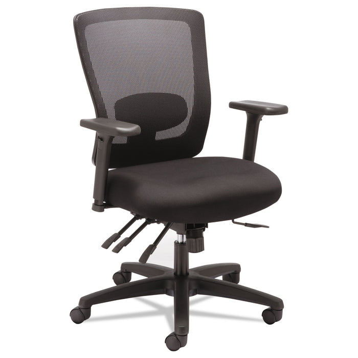 Alera Envy Series Mesh Mid-Back Multifunction Chair, Supports up to 250 lbs., Black Seat/Black Back, Black Base