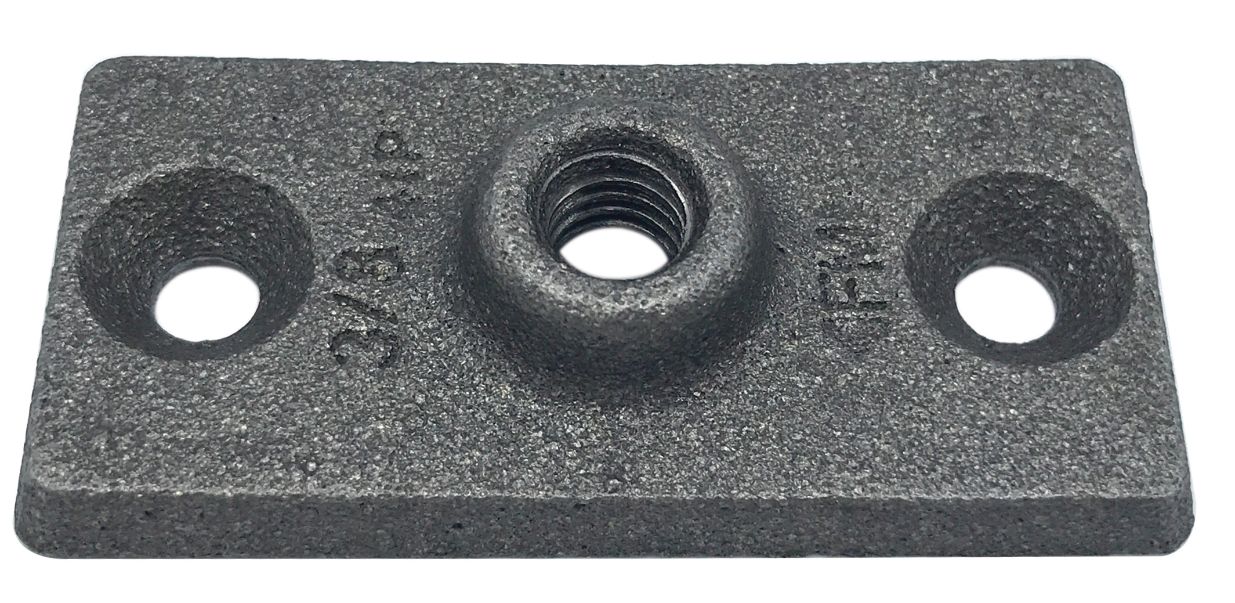 1/2" Black 3-Hole Ceiling Plate