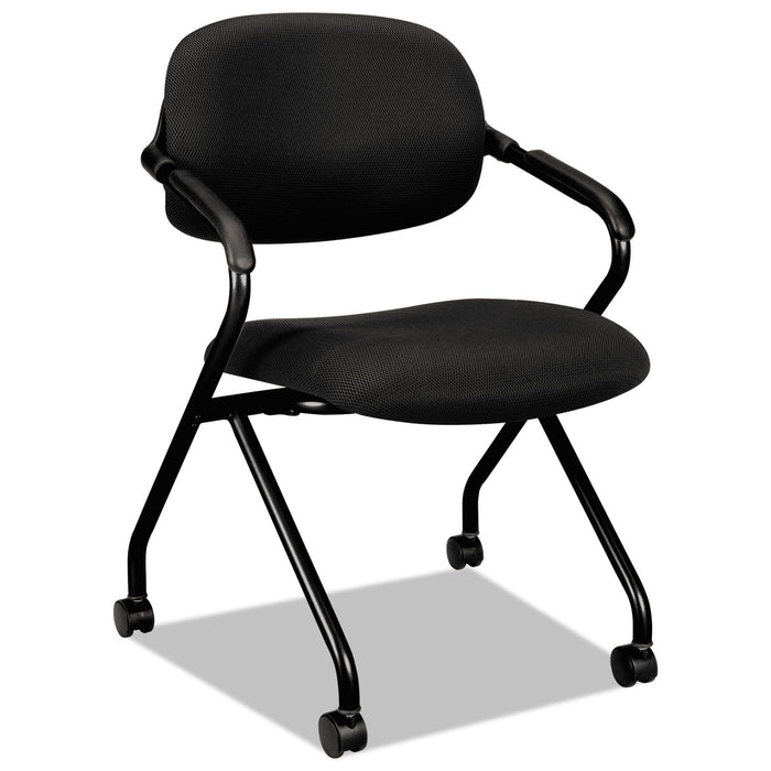 HVL303 Nesting Arm Chair, Black Seat/Black Back, Black Base