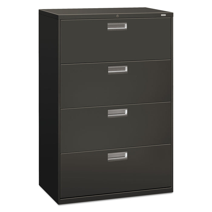 600 Series Four-Drawer Lateral File, 36w x 18d x 52.5h, Charcoal