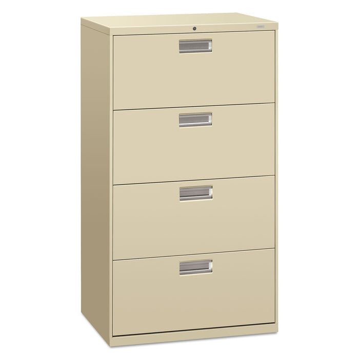 600 Series Four-Drawer Lateral File, 30w x 18d x 52 1/2h, Putty
