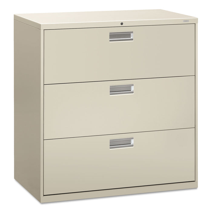 600 Series Three-Drawer Lateral File, 42w x 18d x 39.13h, Light Gray
