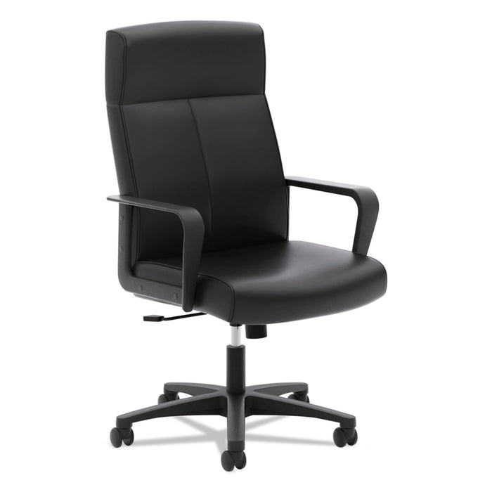HVL604 High-Back Executive Chair, Supports up to 250 lbs., Black Seat/Black Back, Black Base