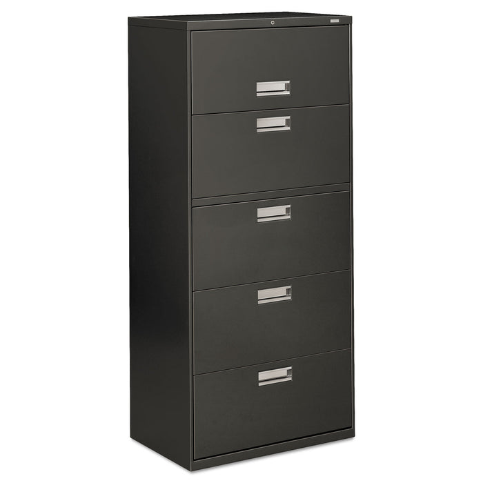600 Series Five-Drawer Lateral File, 30w x 18d x 64.25h, Charcoal