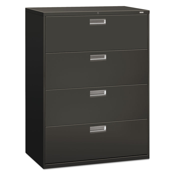 600 Series Four-Drawer Lateral File, 42w x 18d x 52.5h, Charcoal