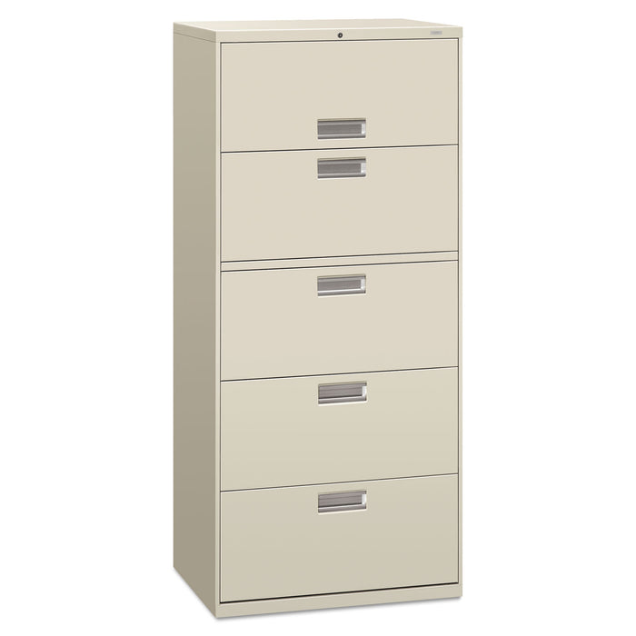 600 Series Five-Drawer Lateral File, 30w x 18d x 64 1/4h, Light Gray