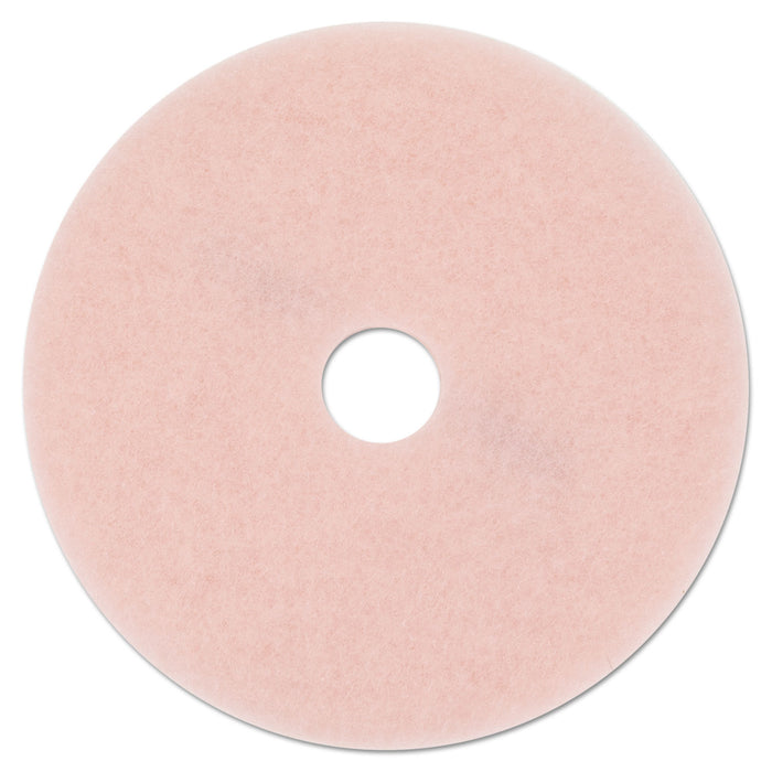 Ultra High-Speed Eraser Floor Burnishing Pad 3600, 27" Diameter, Pink, 5/Carton