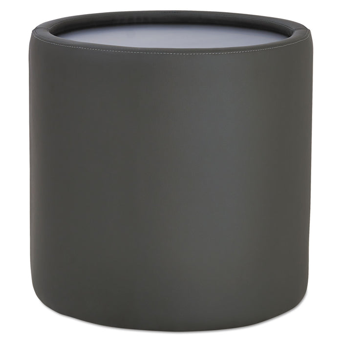 Alera WE Series Collaboration Seating Circle Table, 18 dia x 18h, Slate Leather