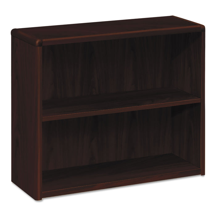 10700 Series Wood Bookcase, Two Shelf, 36w x 13 1/8d x 29 5/8h, Mahogany