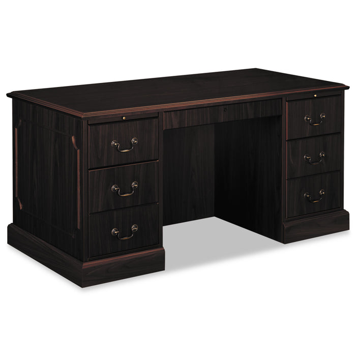 94000 Series Double Pedestal Desk, 60w x 30d x 29.5h, Mahogany