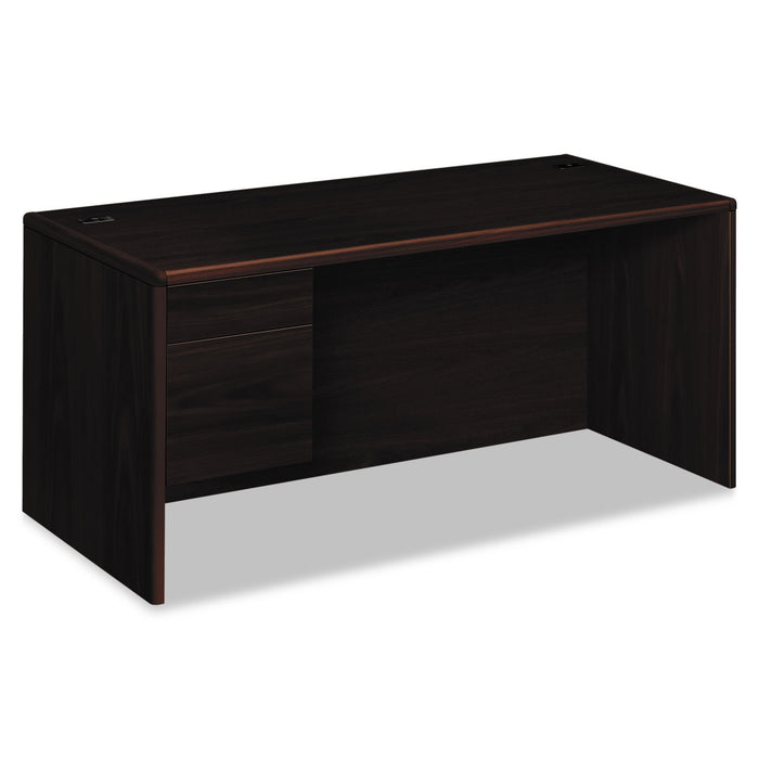 10700 Series "L" 3/4 Left Pedestal, 66w x 30d x 29.5h, Mahogany