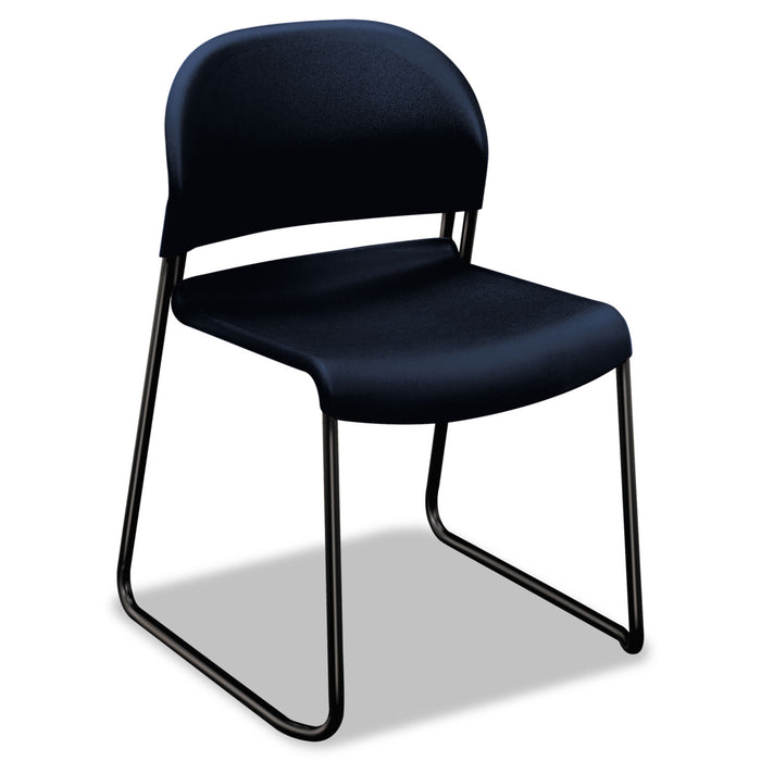 GuestStacker High Density Chairs, Regatta Seat/Regatta Back, Black Base, 4/Carton