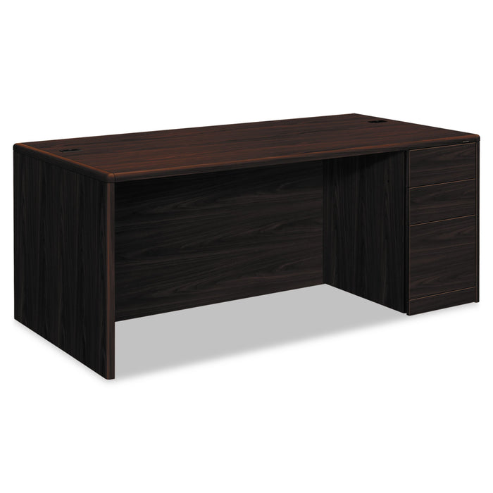 10700 Single Pedestal Desk, Full Right Pedestal, 72w x 36d x 29.5h, Mahogany