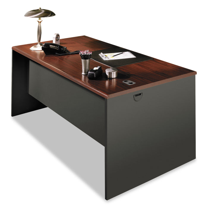 38000 Series Desk Shell, 60w x 30d x 29.5h, Mahogany/Charcoal