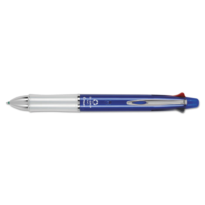 Dr. Grip 4 + 1 Retractable Ballpoint Pen/Pencil, Black/Blue/Green/Red Ink, Blue Barrel