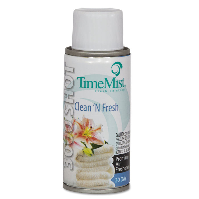3000 Shot Micro Metered Air Freshener Refill, Clean N' Fresh, 3 oz Aerosol, 12/Carton