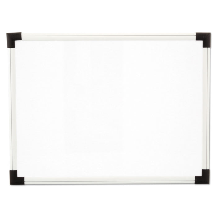 Dry Erase Board, Melamine, 24 x 18, White, Black/Gray, Aluminum/Plastic Frame