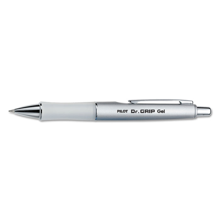 Dr. Grip Limited Retractable Gel Pen, Fine 0.7mm, Black Ink, Platinum Barrel
