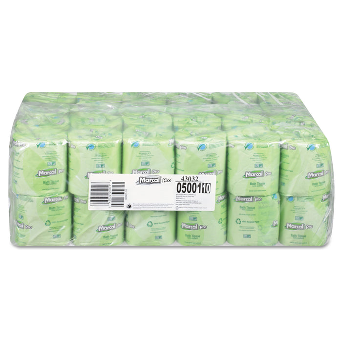100% Recycled Two-Ply Bath Tissue, Septic Safe, 2-Ply, White, 500 Sheets/Roll, 48 Rolls/Carton