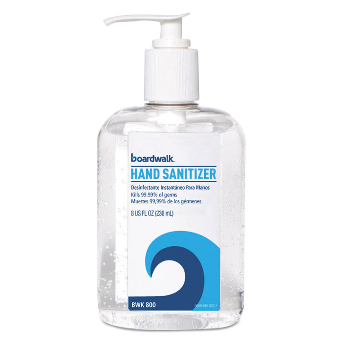 Gel Hand Sanitizer, Lemon Scent, 8 oz Pump Bottle, 12/Carton